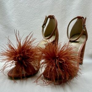 Wide Width Sam Edelman Yaro Feather Heels Dusty Rose 8.5 Wide